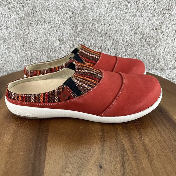 Spenco Siesta Nuevo Stripe Mule Women's Size 6.5 D (wide) Baked Apple Red Shoes - Picture 2 of 10